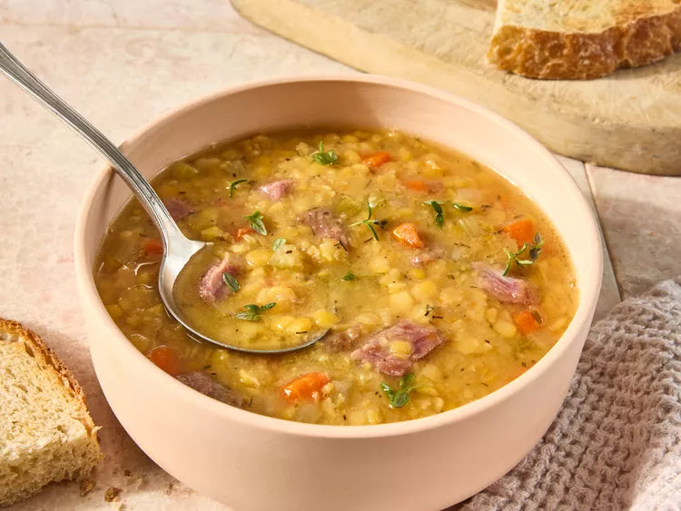 Soupe aux poids avec jambon ou sans jambon